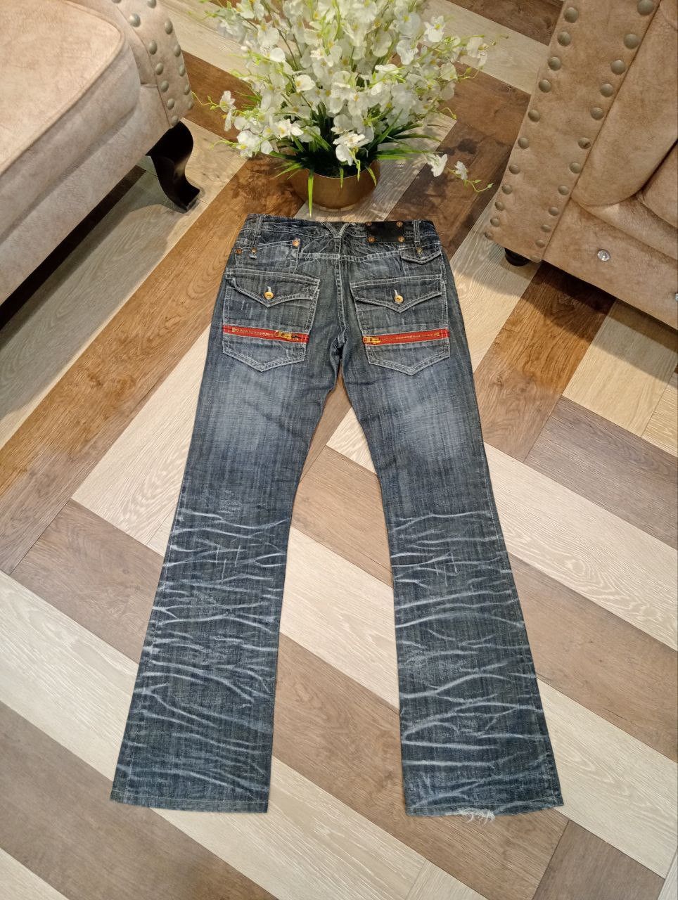 semanticdesign SEMANTIC DESIGN JAPAN RARE DISTRESSED LOOK FLARED JEANS Size US 30 / EU 46 - 7 Thumbnail