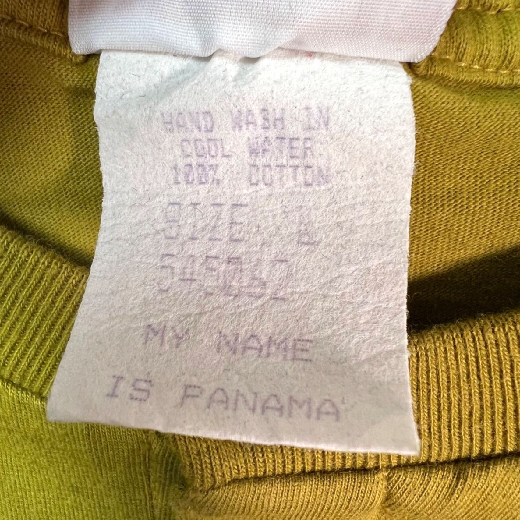 Vintage My Name Is Panama Yellow Henley T-Shirt With Embroidered Patch Mens Large Size US L / EU 52-54 / 3 - 4 Thumbnail