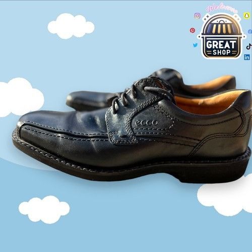 Ecco Ecco Oxford Men’s Size EU 41 US 7.5 Black Leather Lace Up Co Size US 7.5 / EU 40-41 - 8 Thumbnail