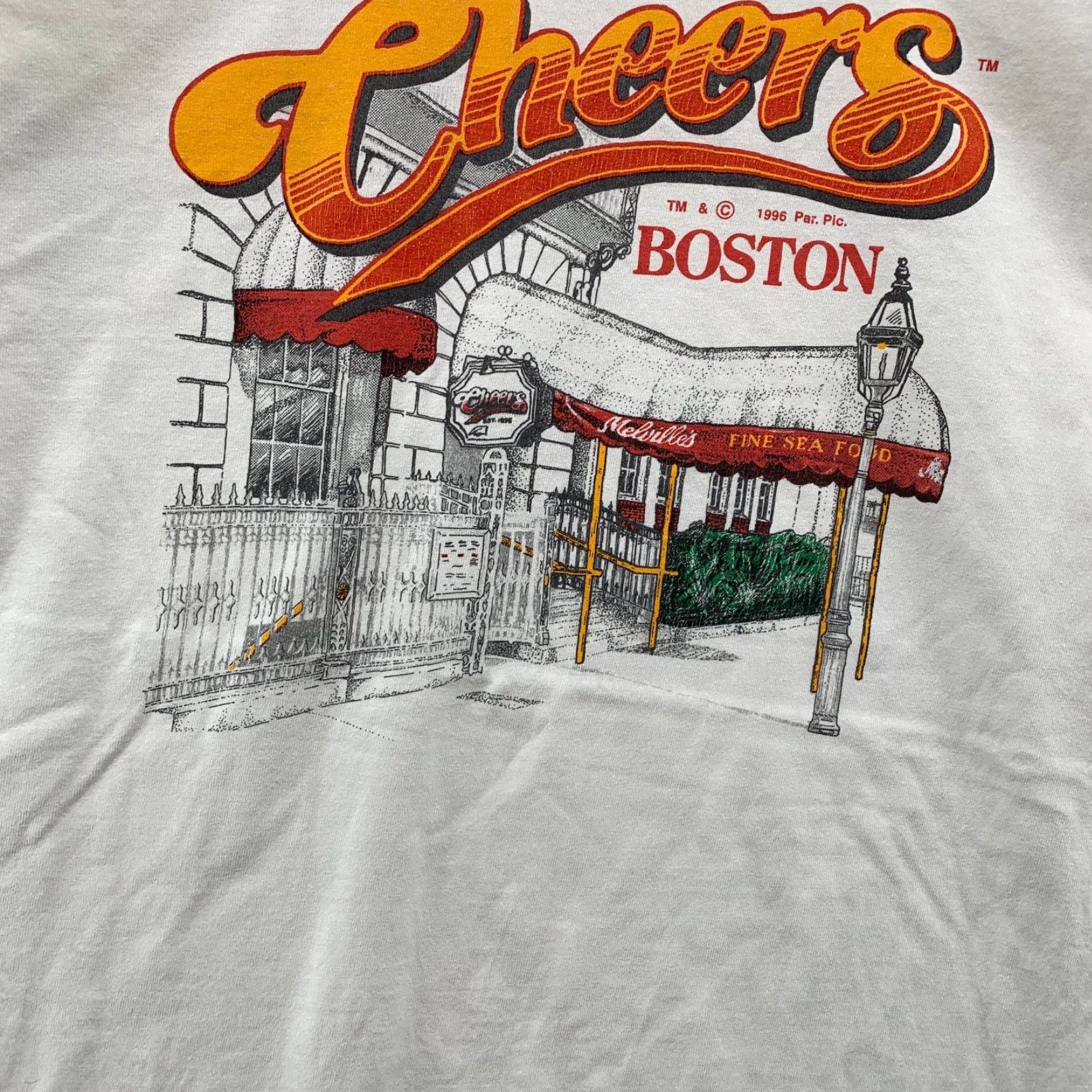 Vintage Vintage 90s Cheers Boston Bar T Shirt Mens XL White Single Stitch TV Beer USA Size US XL / EU 56 / 4 - 6 Thumbnail