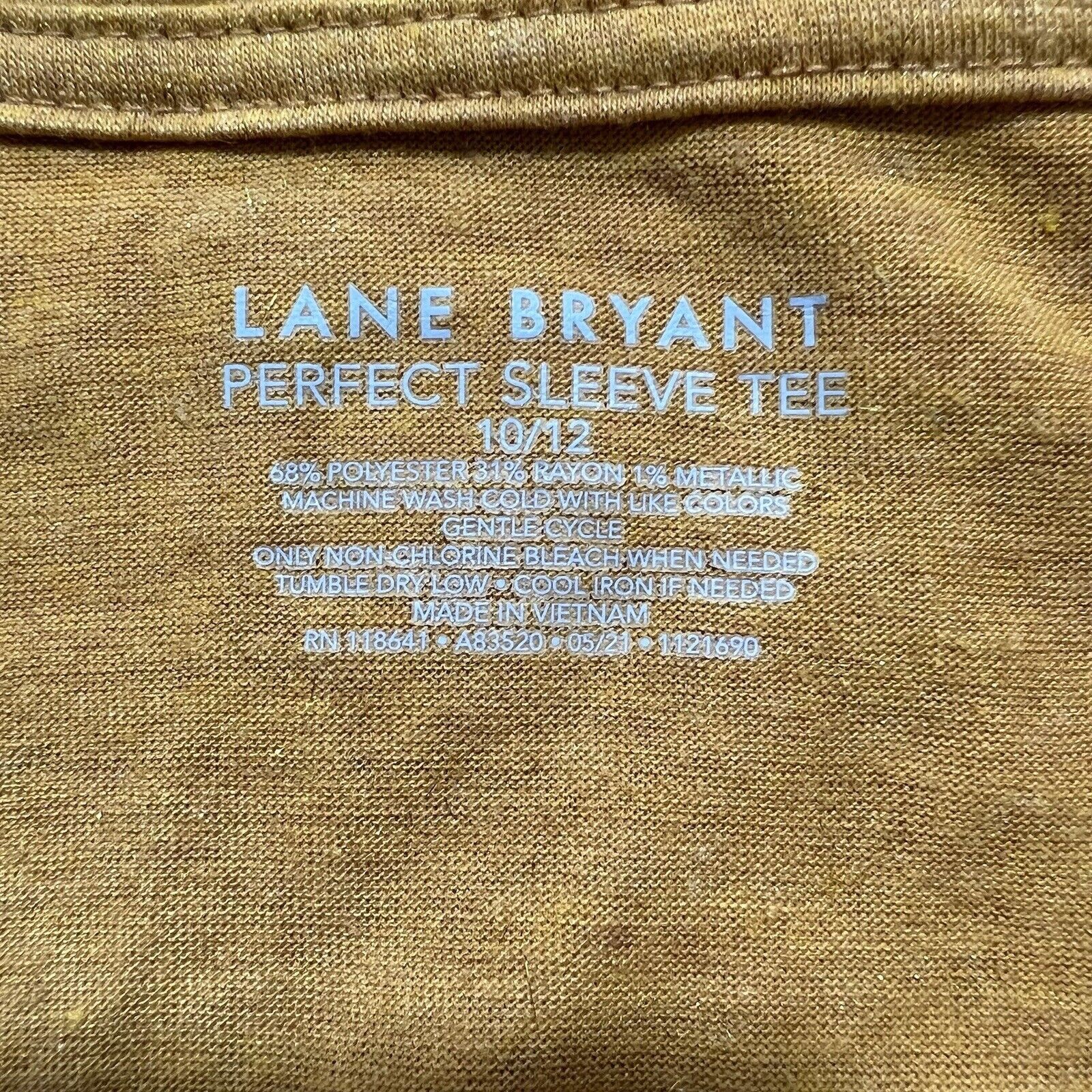 Other Lane Bryant 10/12 Perfect Glitter Mustard Yellow T Shirt Size XL / US 12-14 / IT 48-50 - 3 Thumbnail