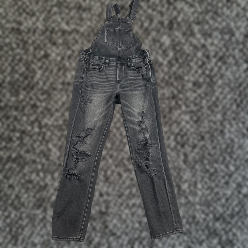 American Eagle Outfitters VINTAGE American Eagle Overalls Womens Small Black Distressed Denim Ranch Size 28" / US 6 / IT 42 - 1 Thumbnail