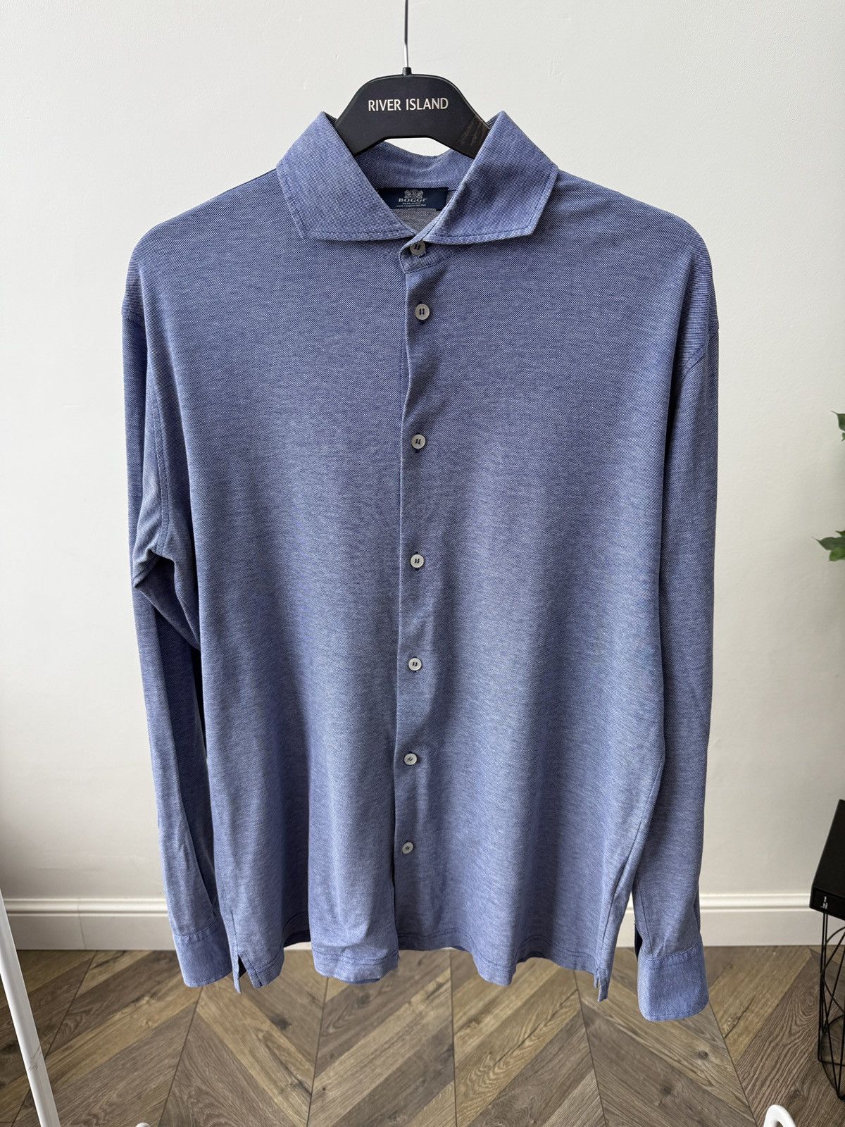 Boggi Vintage Boggi Milano Shirt Blue Cotton Button Up Size US L / EU 52-54 / 3 - 1 Thumbnail