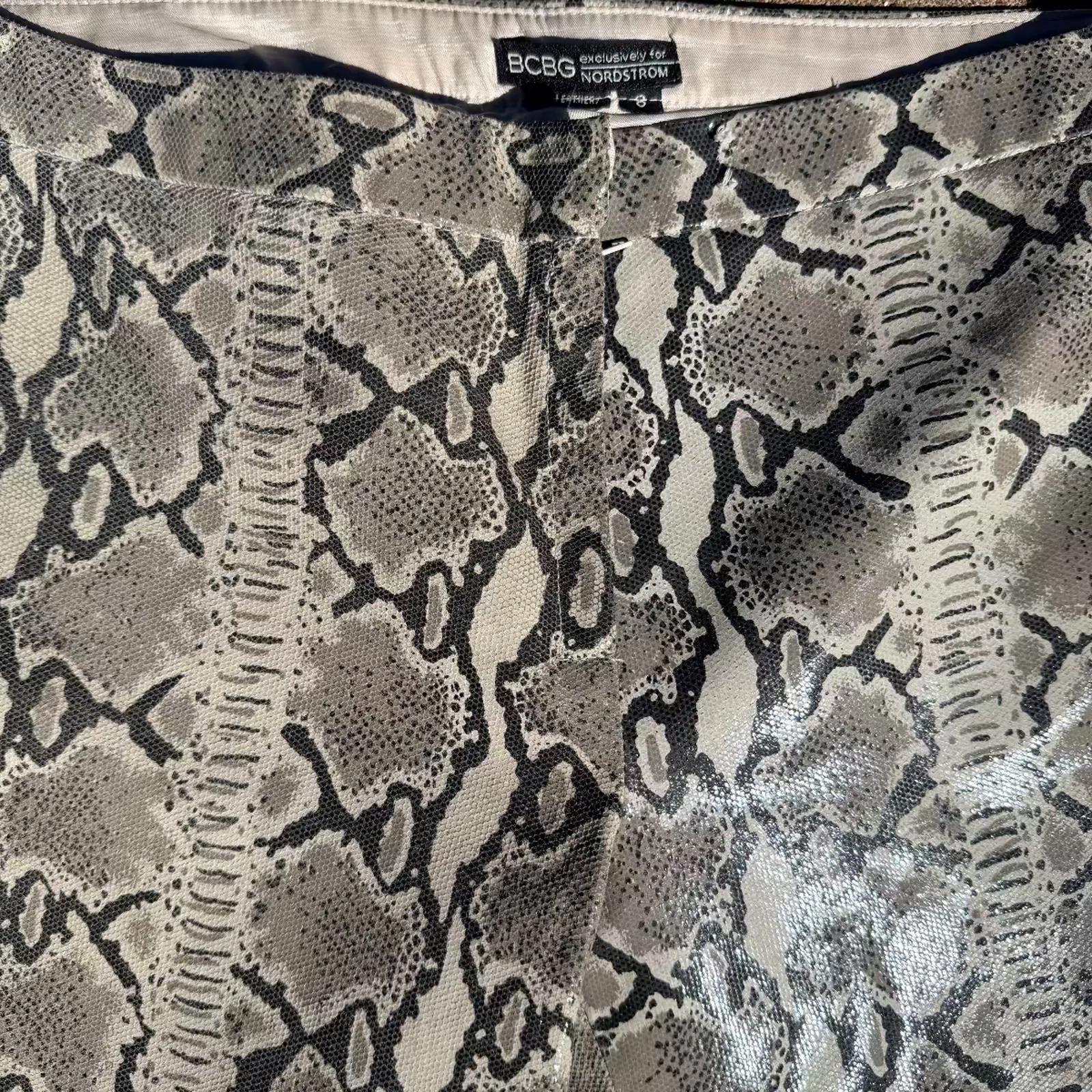 BCBGeneration BCBG Snakeskin Leather Pants Y2K Size 36" / US 14 / IT 50 - 2 Thumbnail