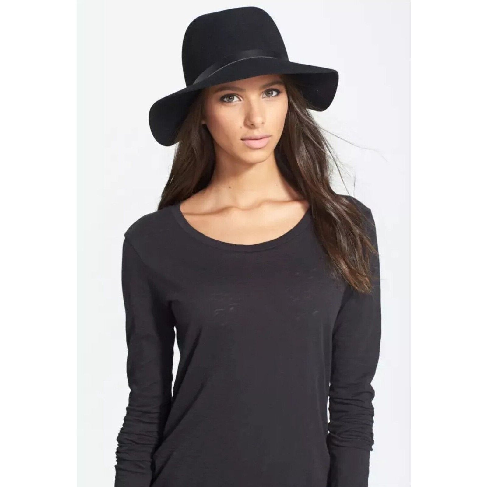 Rag & Bone Rag Bone Hat Navy Blue Wool hat leather Small 