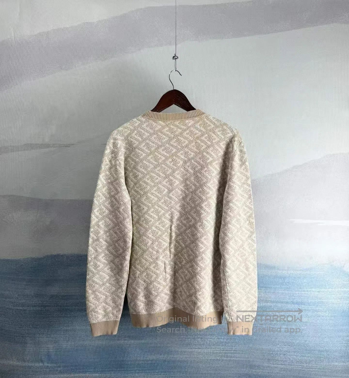 Fendi FENDI Khaki Double F Full Print Knit Top| Size US M / EU 48-50 / 2 - 3 Thumbnail