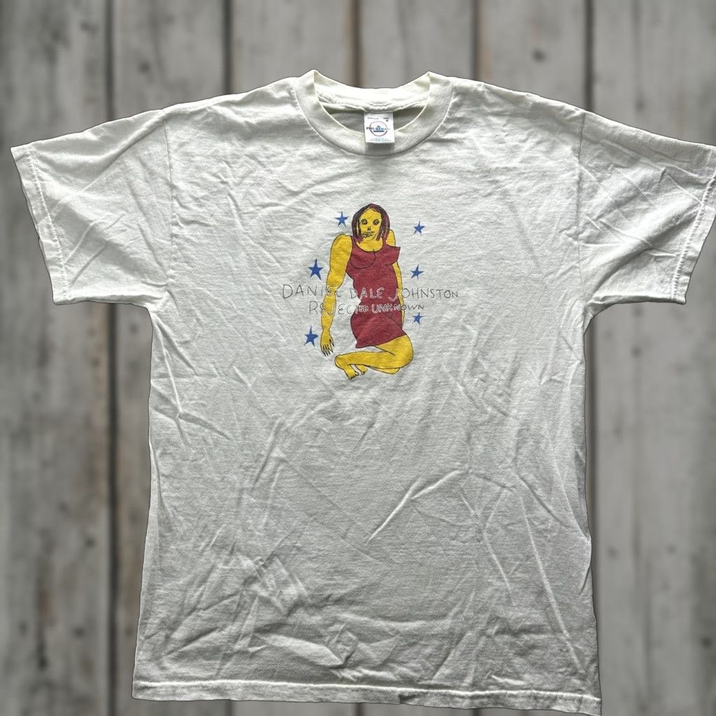 Vintage VINTAGE Daniel Johnston Rejected Unknown Delta Pro Weight Shirt Mens M White Graphic Print Tee 90s Mens Size US M / EU 48-50 / 2 - 1 Thumbnail