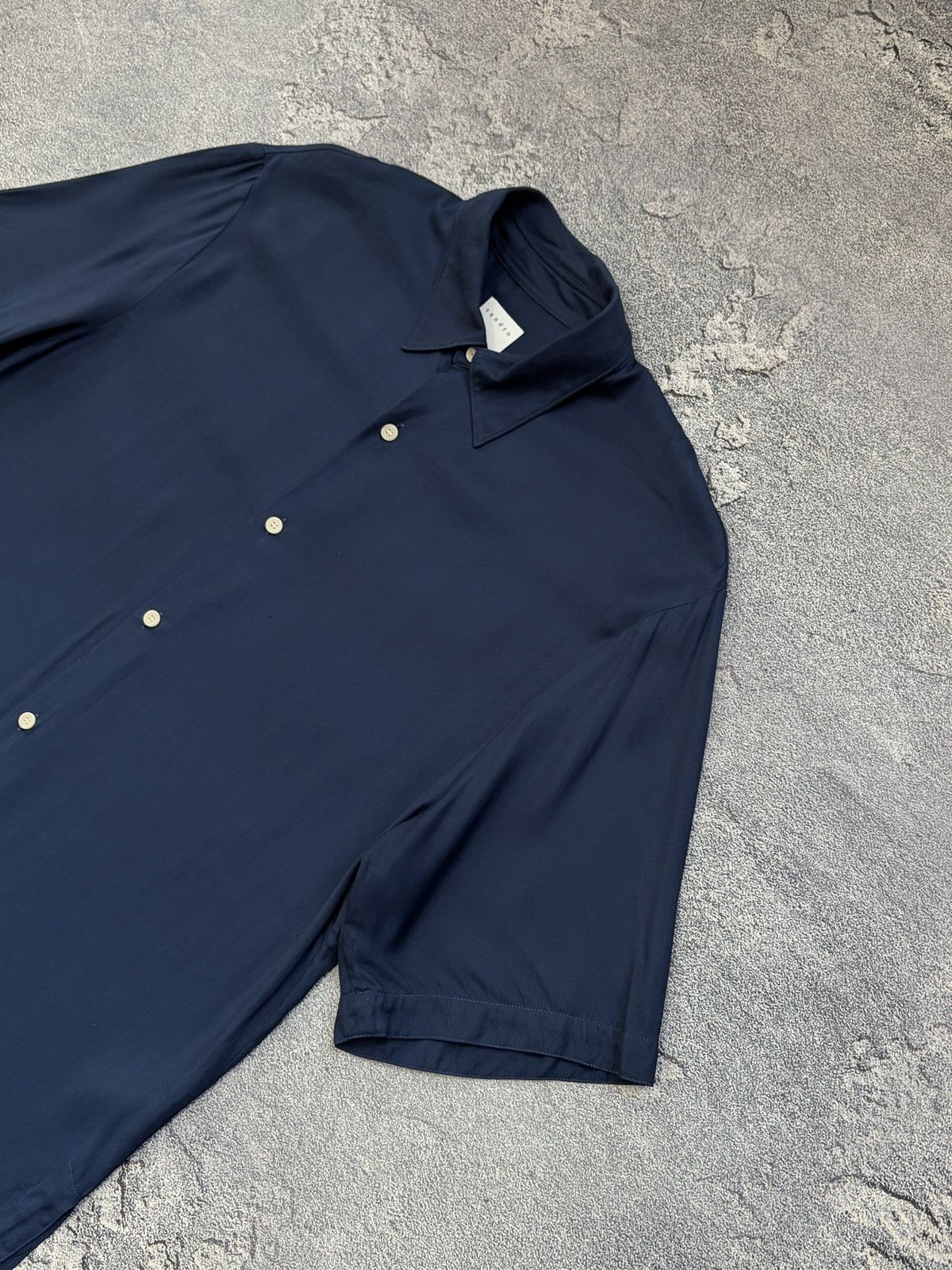 Sandro Sandro Paris Navy Blue Viscose Short Sleeve Shirt XL Size US M / EU 48-50 / 2 - 6 Thumbnail