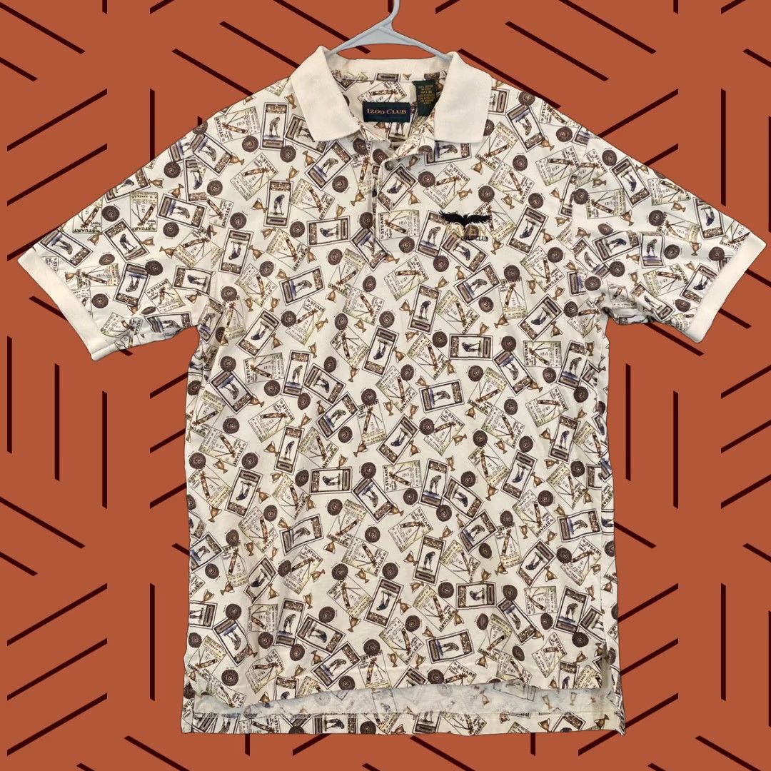 Izod IZOD Shirt Mens Medium Raven Short Sleeve Polo Golf Club Geometric Casual Size US M / EU 48-50 / 2 - 1 Thumbnail