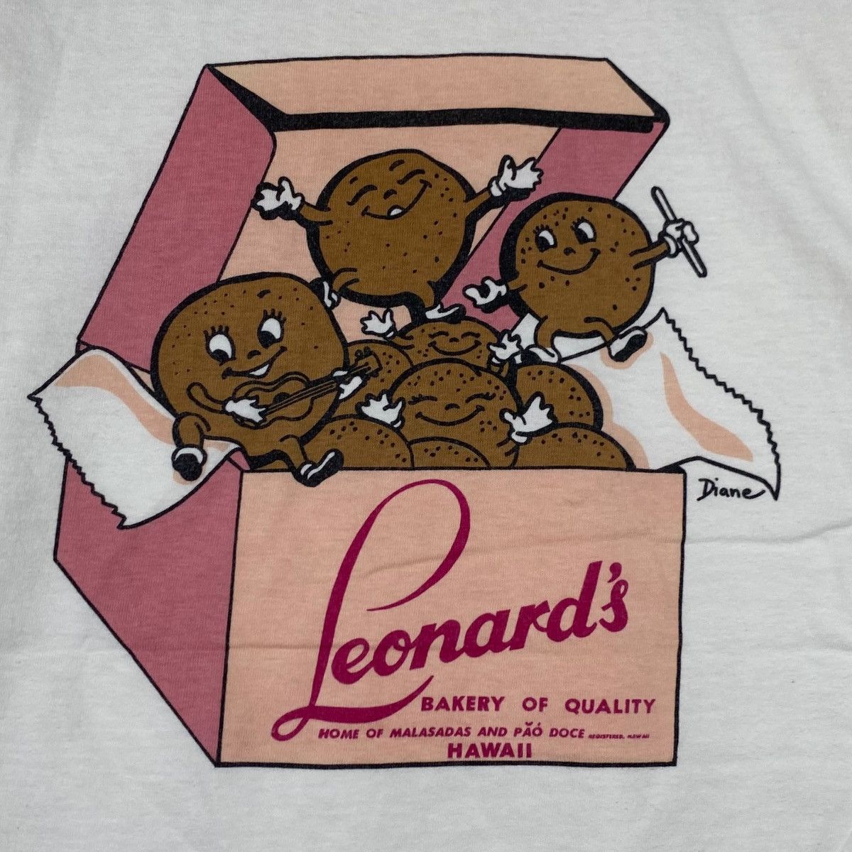 Leonard Paris × Vintage Vintage 90’ LEONARD’S BAKERY HAWAII Malasada Puffs Tee Shirt Size S / US 4 / IT 40 - 2 Thumbnail