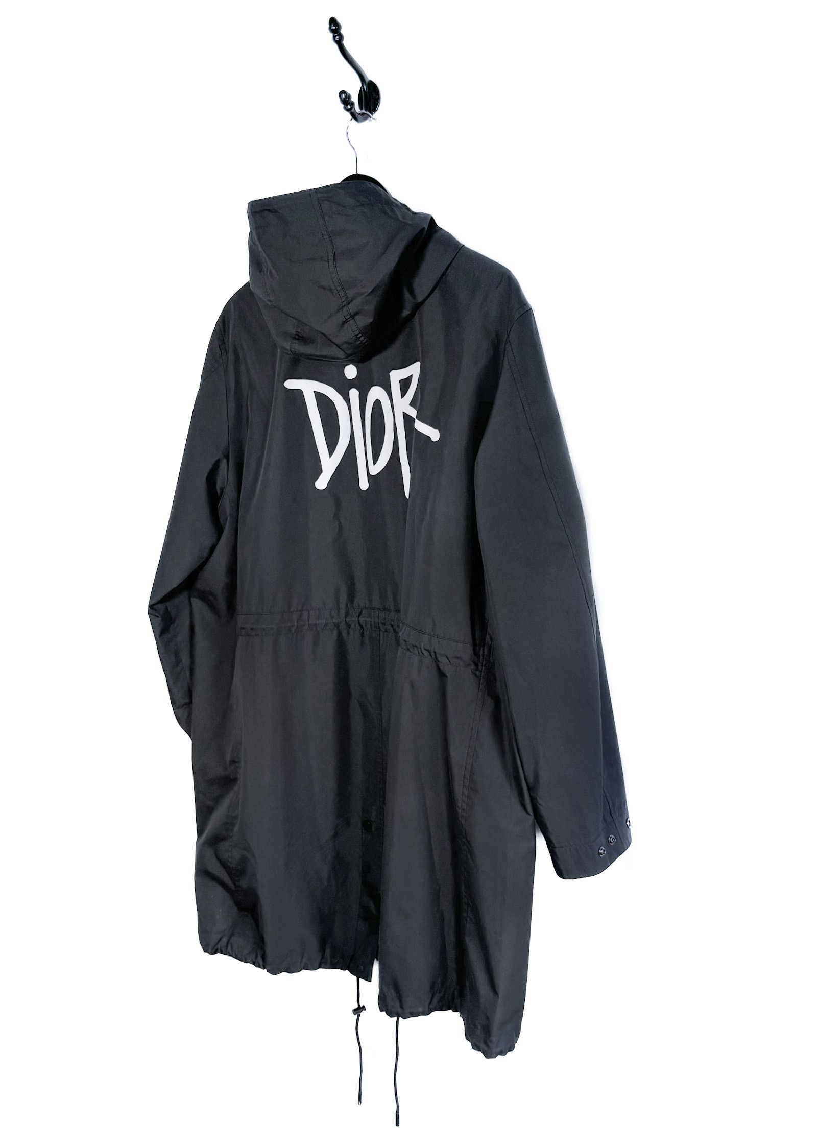 Dior × Stussy Dior Shaw Stussy Logo Print Black Parka Jacket Size US XS / EU 42 / 0 - 4 Thumbnail