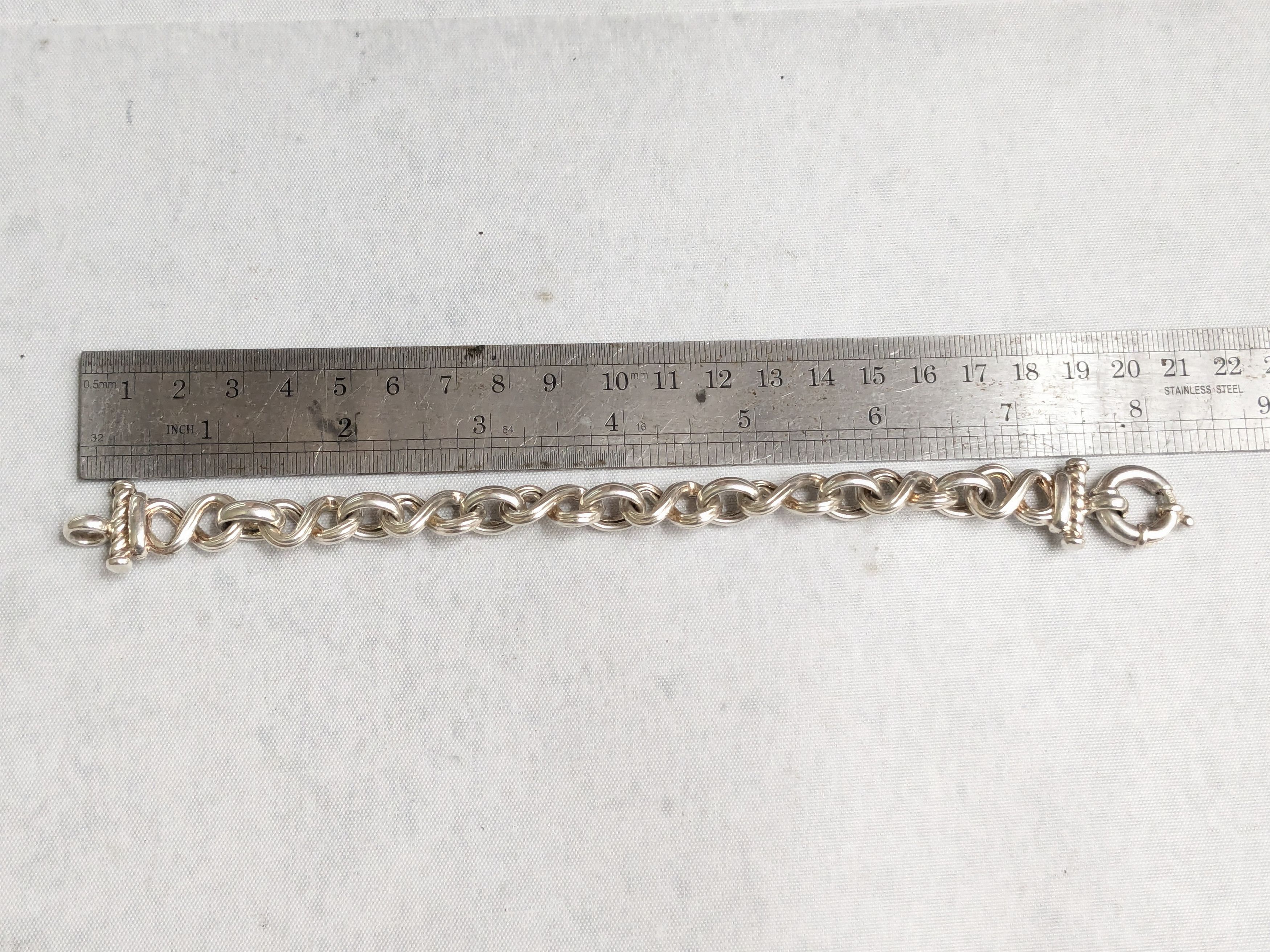 Jewelry Sterling Silver Bracelet Bow tie Infinity 7" Italy Size ONE SIZE - 9 Thumbnail