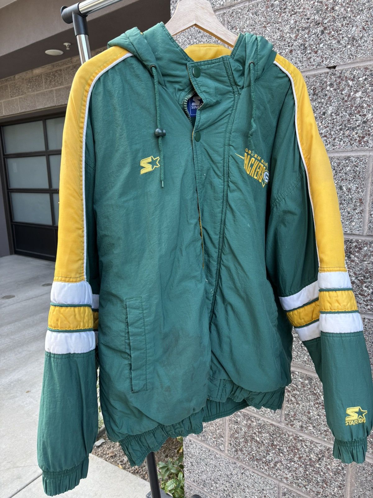 Vintage 90s Starter Green Bay Packers Puffer Coat