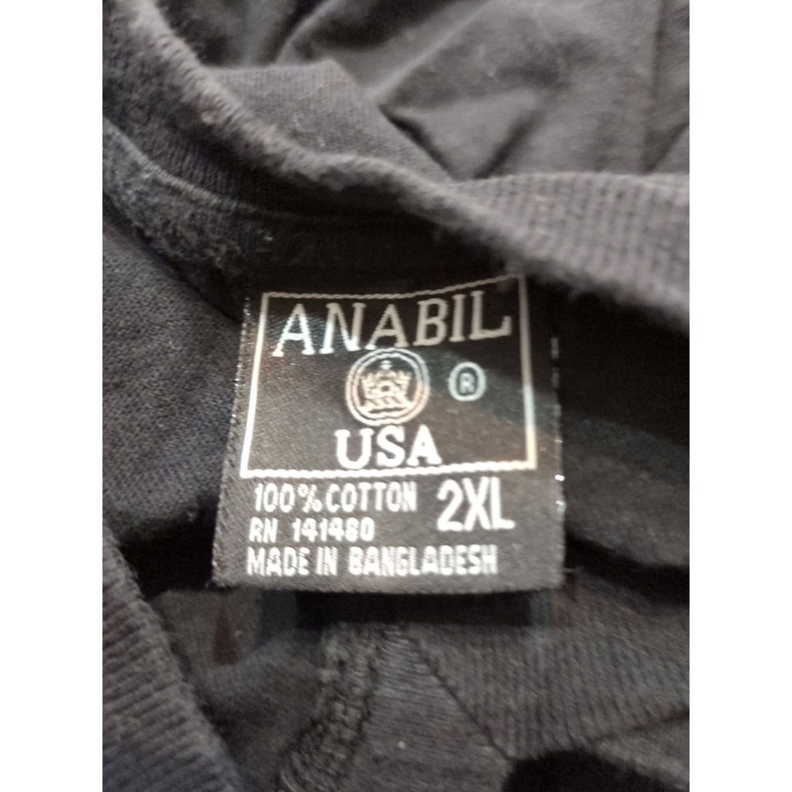 Vintage Anabil Black R-Neck Short Sleeve T Shirt Size 2XL Cotton Men's Size US XXL / EU 58 / 5 - 2 Thumbnail