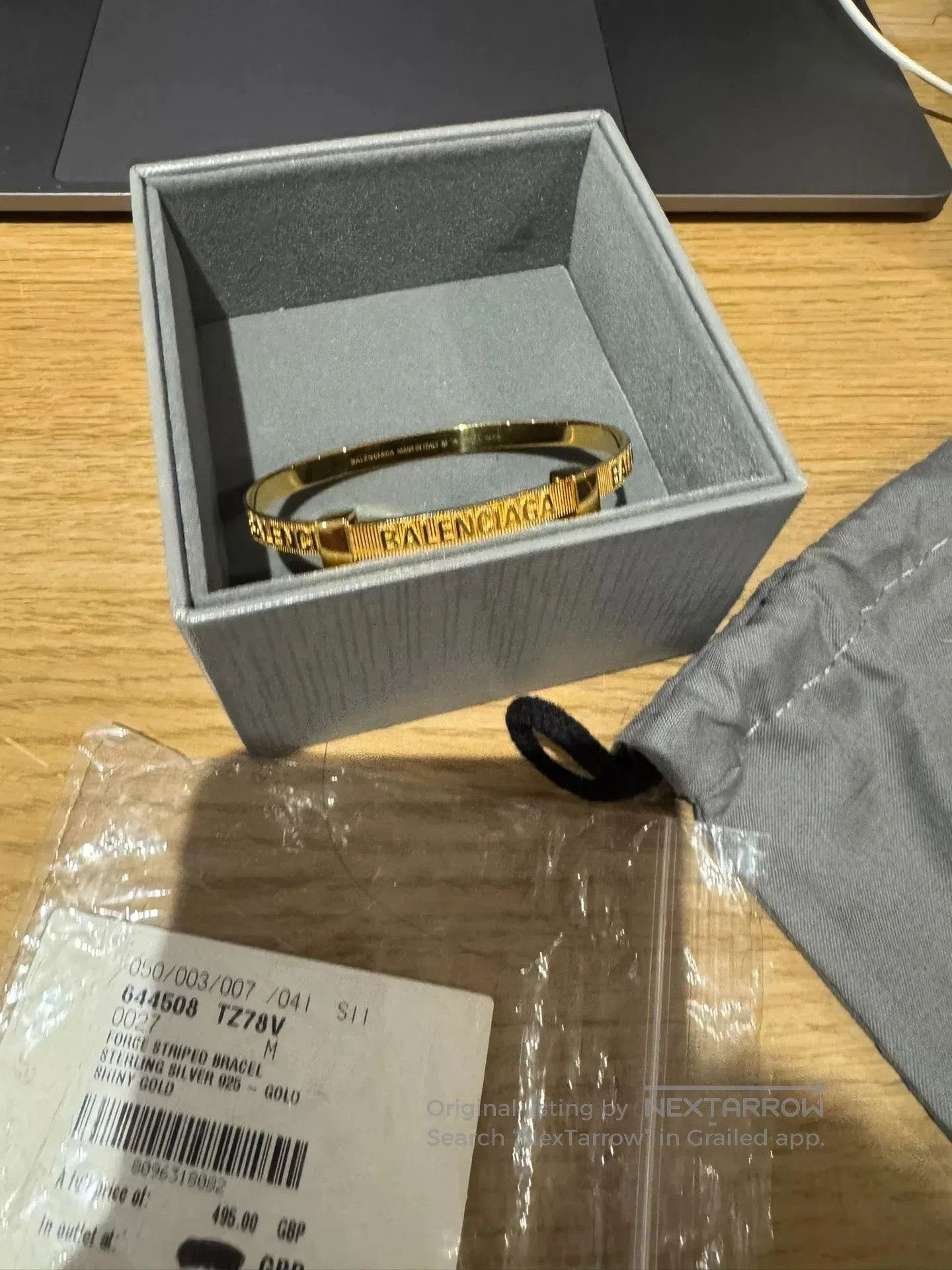 Balenciaga Balenciaga FORCE Gold Adjustable Bracelet. Size ONE SIZE - 1 Thumbnail
