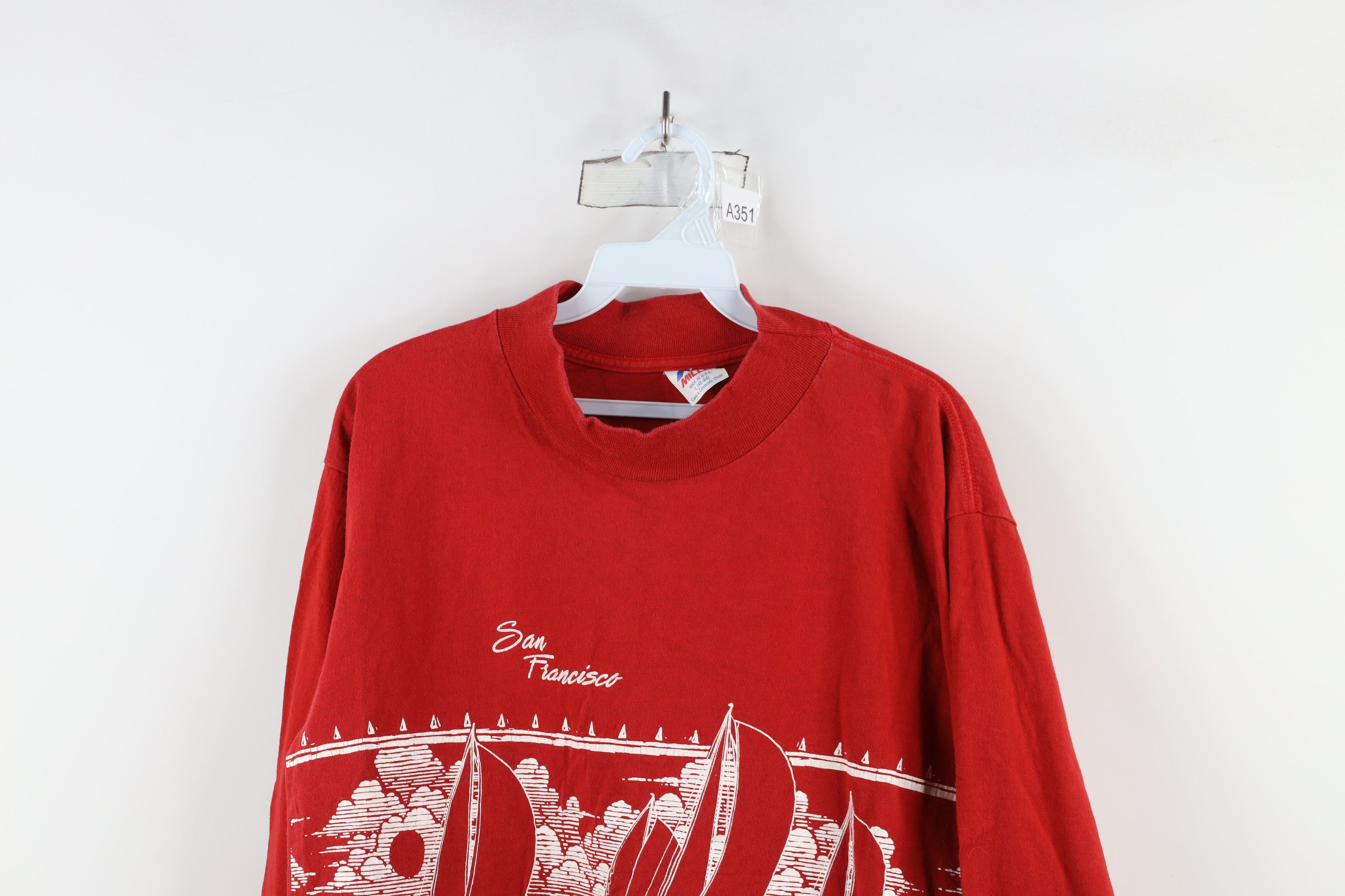 Vintage Vintage 80s San Francisco Mock Neck Long Sleeve T-Shirt USA Size US L / EU 52-54 / 3 - 2 Thumbnail