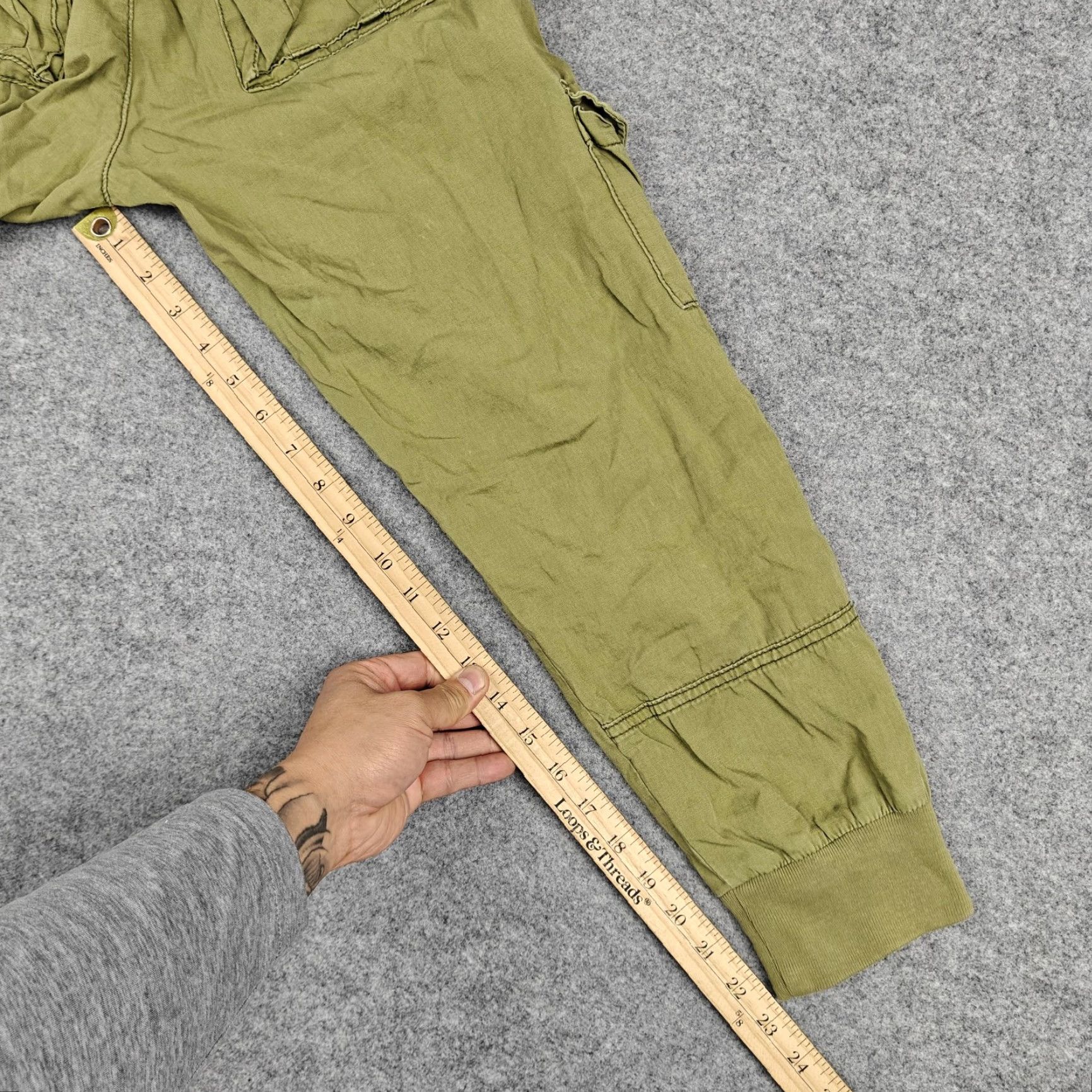 Vintage Denim & Supply Ralph Lauren Pants Womens 2S Green Cargo High Rise Cuffed Jogger Size 26" / US 2 / IT 38 - 7 Thumbnail