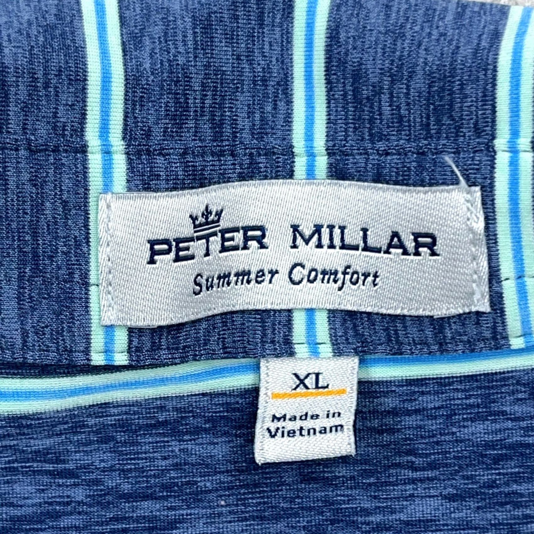 Peter Millar Peter Millar Polo Shirt Men XL Blue Striped Summer Comfort Crown Performance A58 Size US XL / EU 56 / 4 - 3 Thumbnail