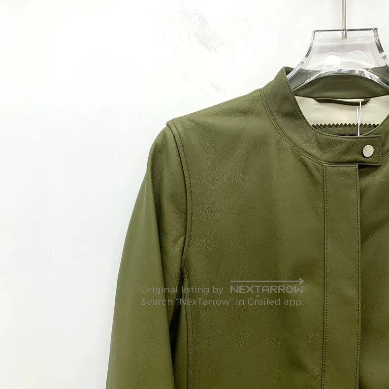 Loro Piana Loro Piana Green Lamb Leather Long Sleeve Jacket Size XS / US 0-2 / IT 36-38 - 3 Thumbnail