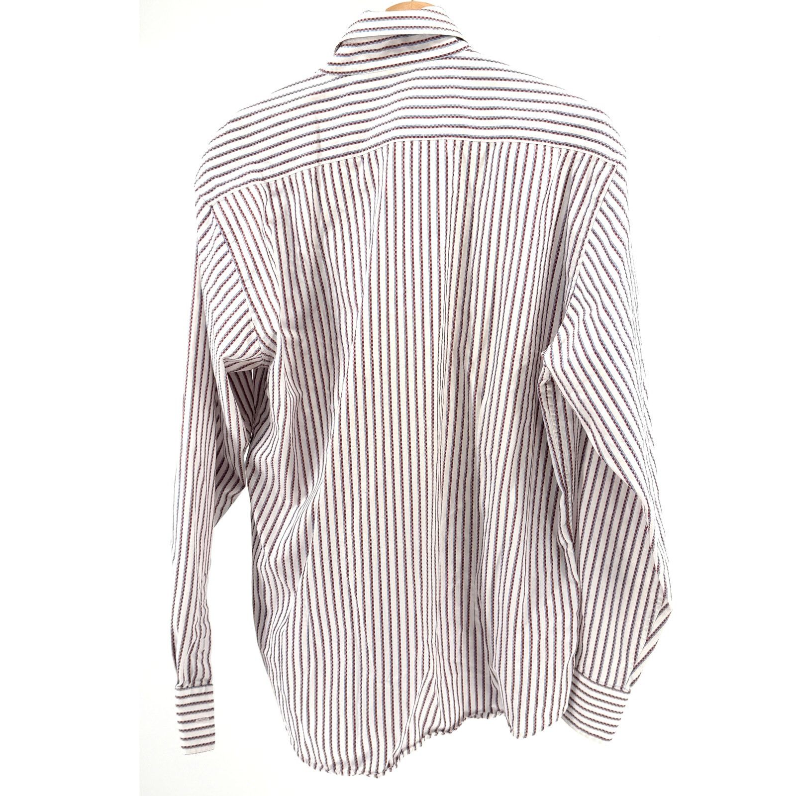 Ted Baker Ted Baker London Blue Red White Striped Tailored Dress Shirt Size US XL / EU 56 / 4 - 6 Thumbnail
