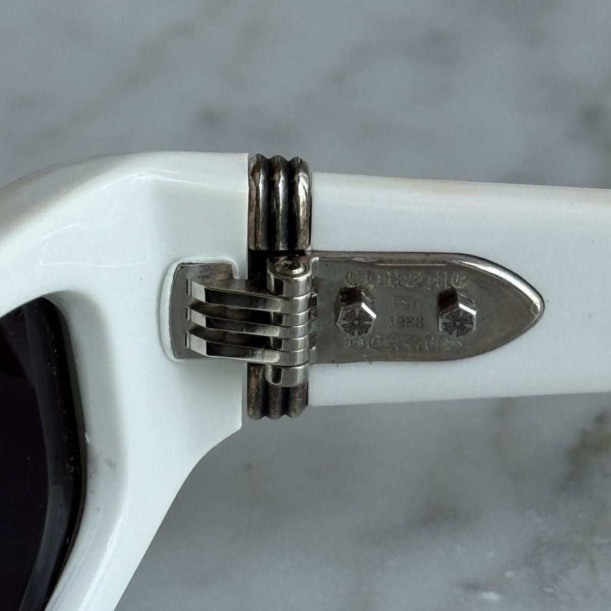 Chrome Hearts White Sterling Silver Stars Hardware Roller Sunglasses RARE Size ONE SIZE - 8 Thumbnail