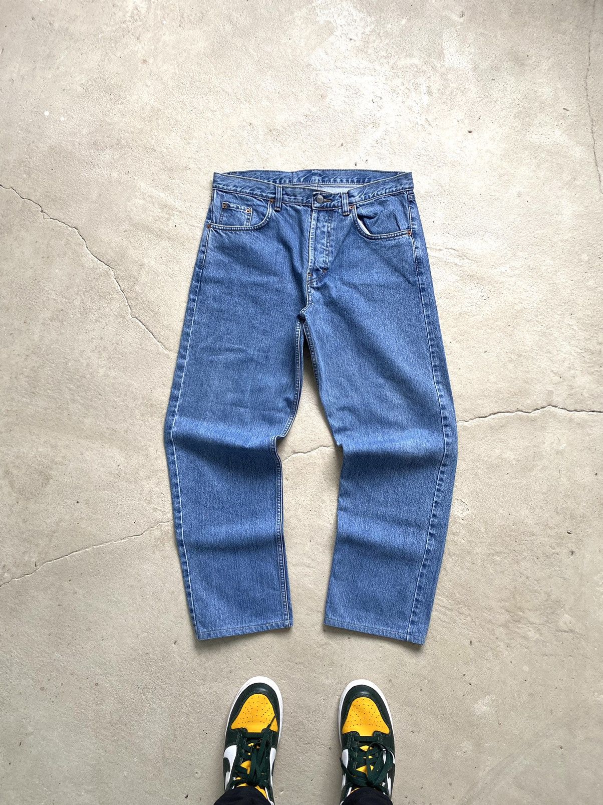 Levi's Vintage 90s Levi's 501 Washed Blue Denim Jeans Size US 34 / EU 50 - 2 Thumbnail