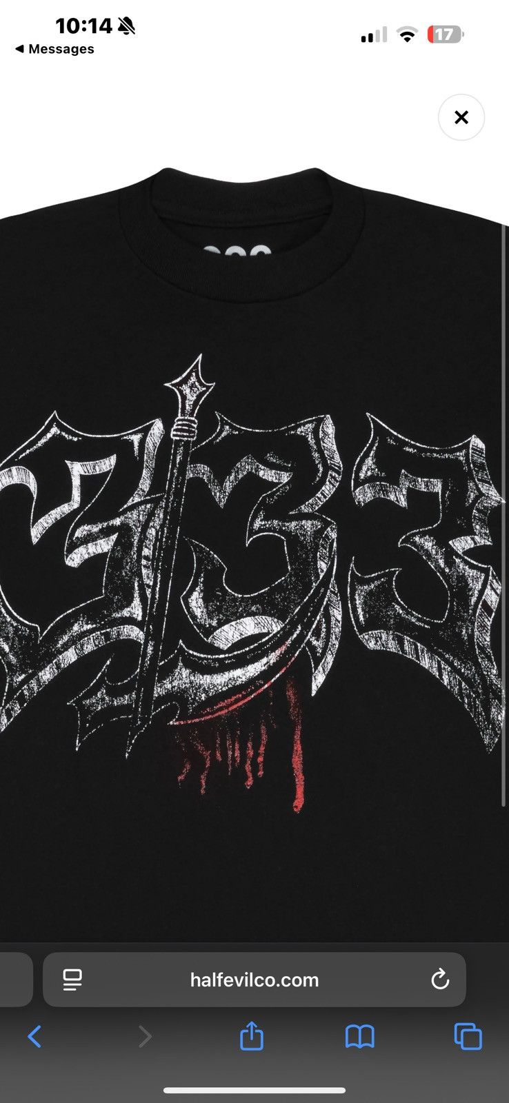 Half Evil Half Evil BLOOD SCYTHE TEE Size US M / EU 48-50 / 2 - 2 Thumbnail