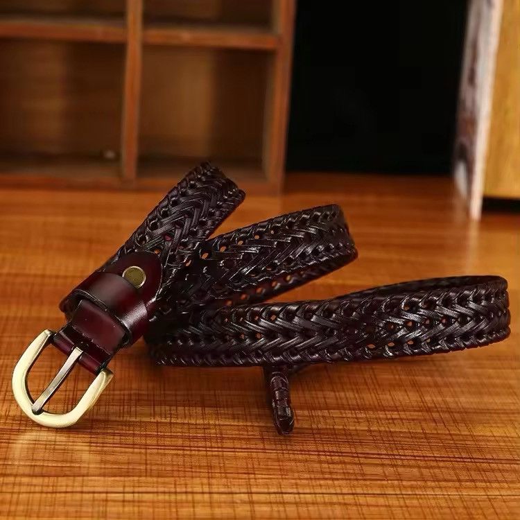 Vintage Men Genuine Leather Braided Belt Size ONE SIZE - 2 Thumbnail