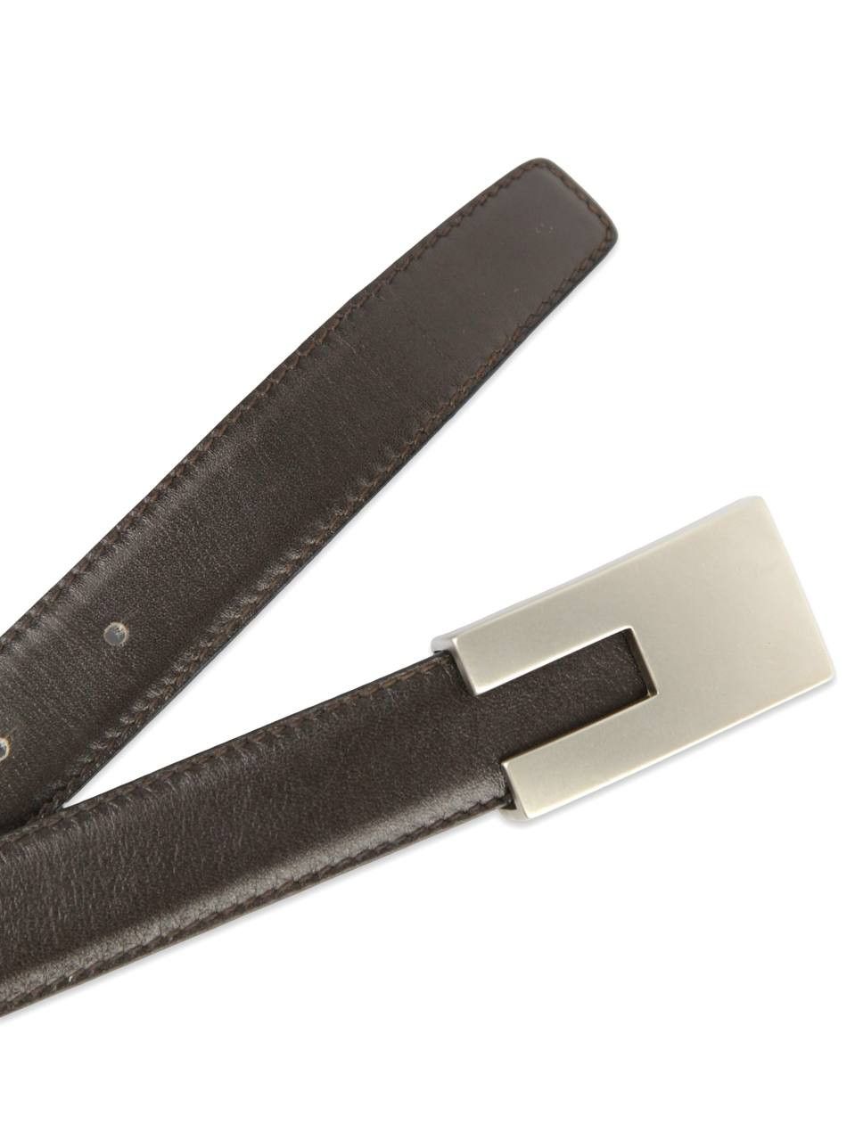 Alfred Dunhill DUNHILL Brown leather belt Size 40 - 5 Thumbnail