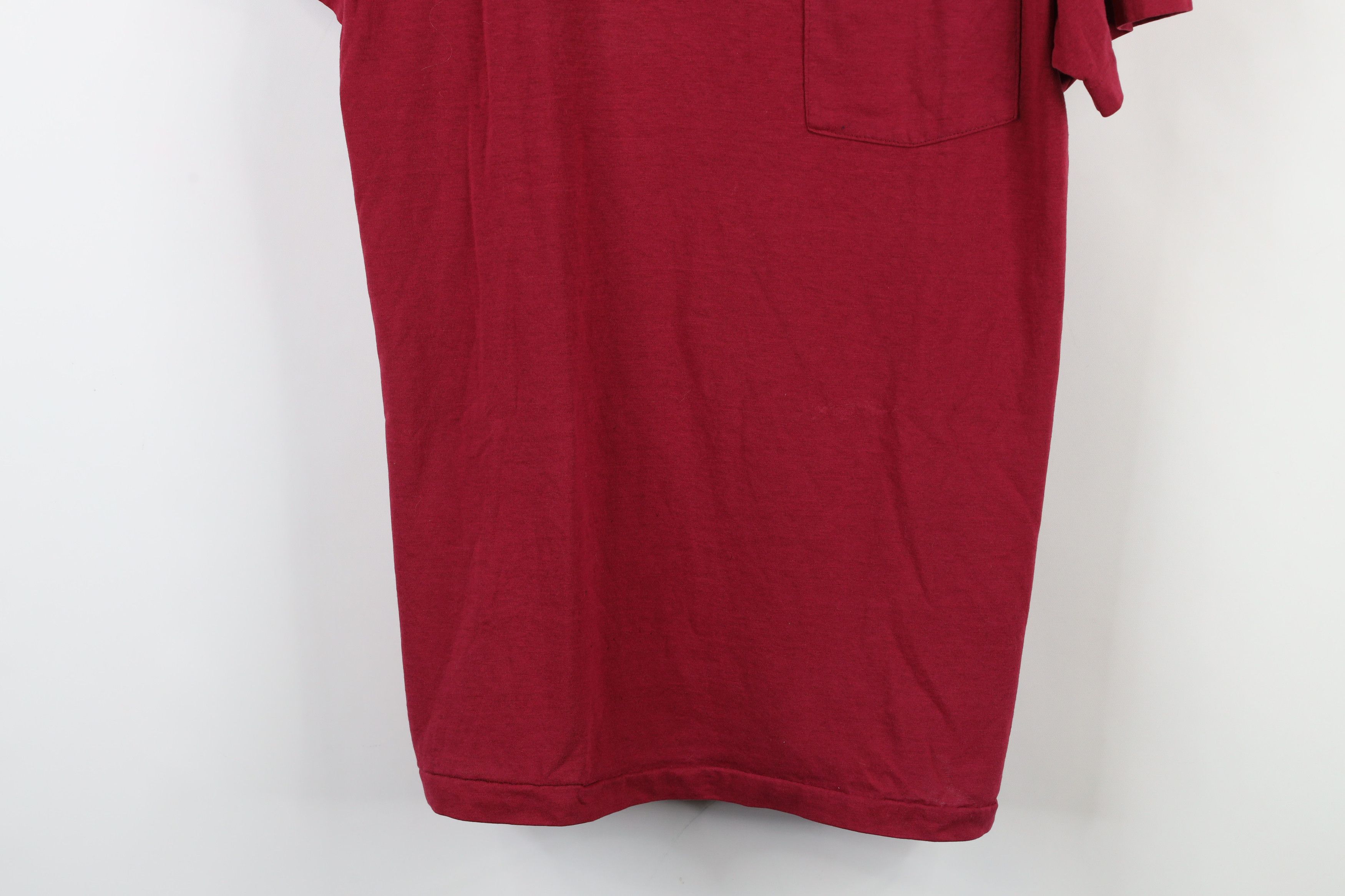Vintage Vintage 90s Streetwear Blank Thin Pocket T-Shirt Red USA Size US M / EU 48-50 / 2 - 3 Thumbnail
