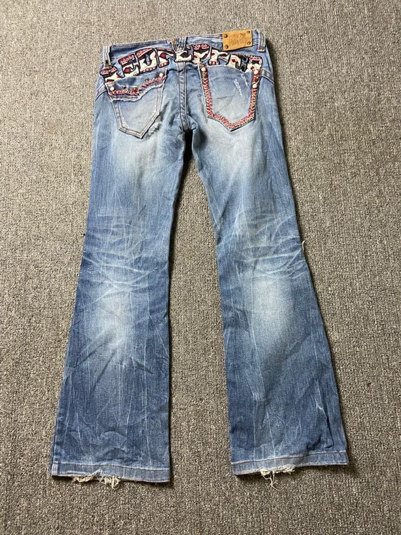 Japanese Brand Vintage Red Pepper Denim Flare Distressed Jeans (184) Size US 30 / EU 46 - 3 Thumbnail