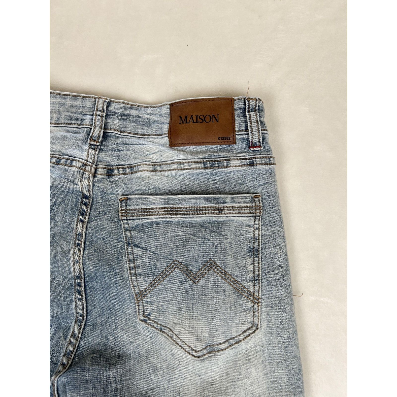 Other Maison Article Jeans Mens 32x30 Blue Distressed Johnny Strai Size US 32 / EU 48 - 7 Thumbnail