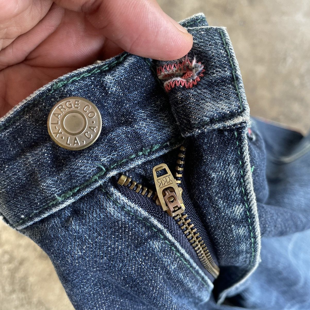 Vintage × Xlarge 🔥XLarge Stoned Washed Sick Skate Design Inside Denim Jeans Size US 33 - 10 Thumbnail
