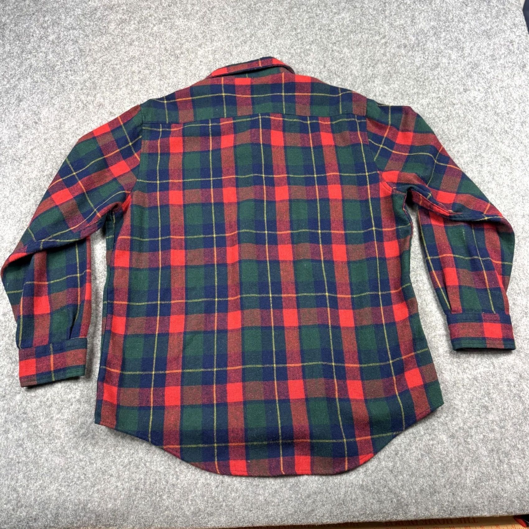 Sears VINTAGE Sears Roebuck Shirt Mens Large Plaid Wool Blend Flannel Red Green 80s Size US L / EU 52-54 / 3 - 3 Thumbnail