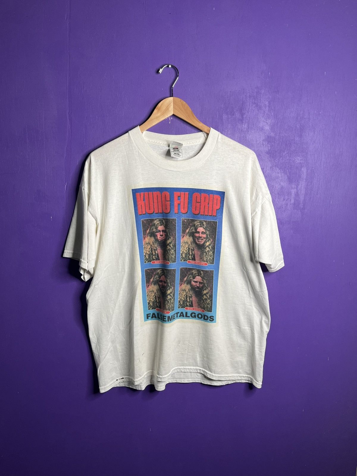 Band Tees × Vintage Vintage 90s Kung fu grip false metal gods t-shirt Size US XL / EU 56 / 4 - 1 Thumbnail