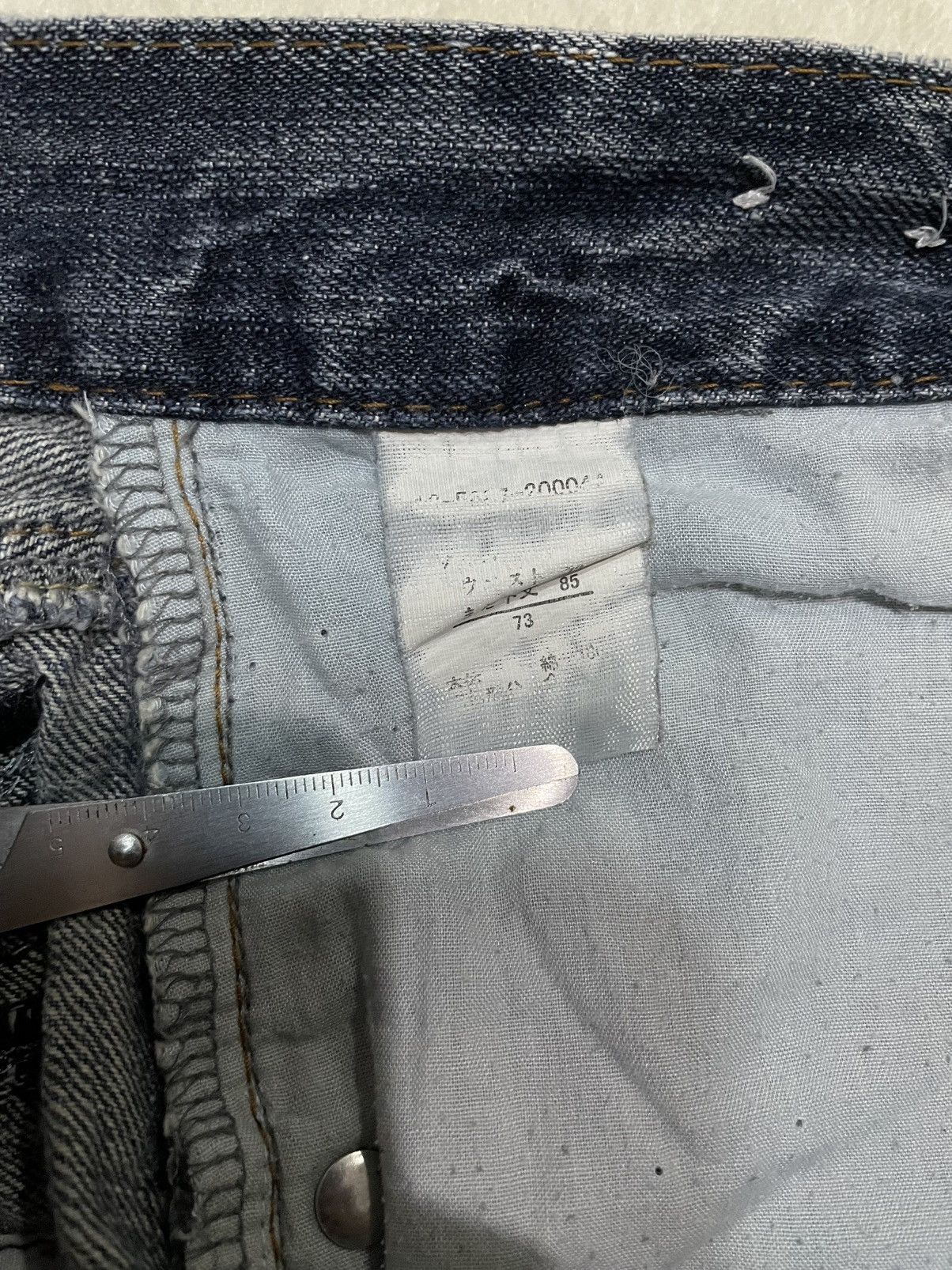 Japanese Brand Vintage Anti-Label Faded Distress Dark Blue Denim Jeans Size US 31 - 8 Thumbnail
