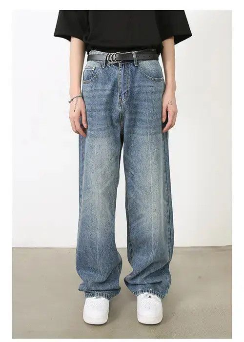 Jean Washed vintage American straight casual jeans y2k Size US 34 / EU 50 - 3 Thumbnail