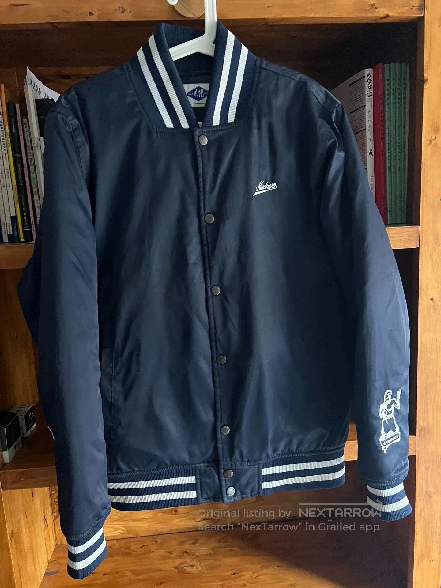Japanese Brand classic blue denim baseball jacket by madness. Size US L / EU 52-54 / 3 - 2 Thumbnail