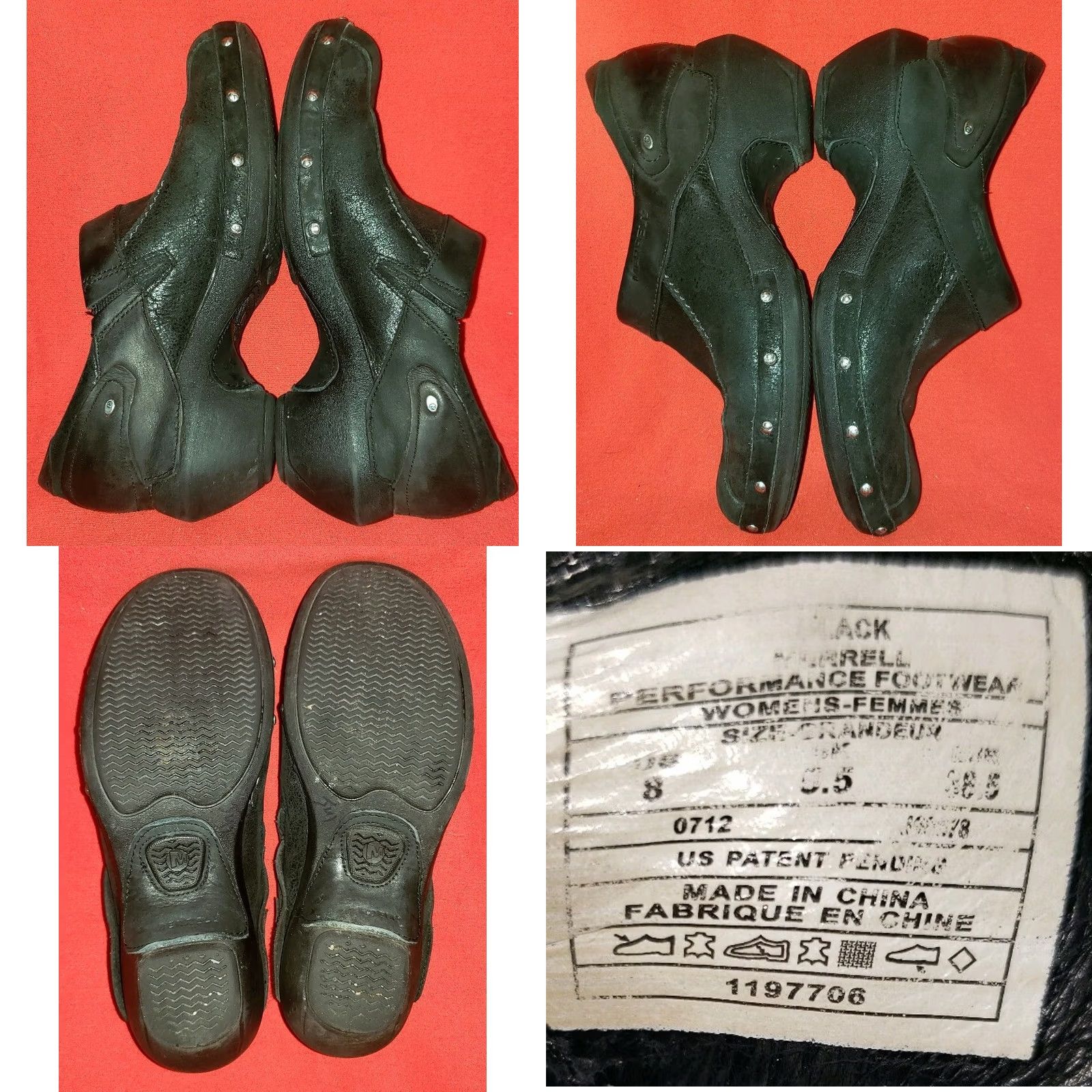 Merrell Merrell Womens Clogs 8M Weathered Black Leather Smooth Collar with Button 1197706 Size US 6 / IT 36 - 8 Thumbnail