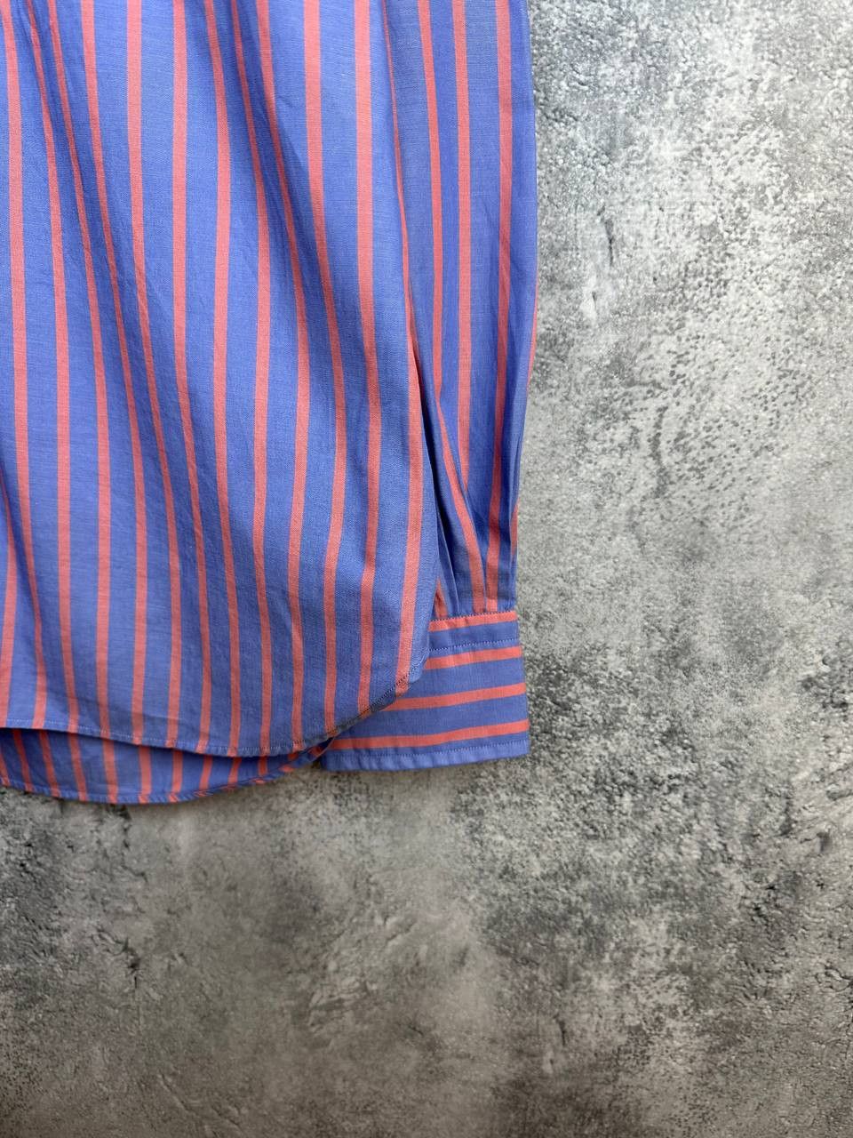 Other ORIAN dal 1968 Striped Button Up Shirt Blue & Coral Cotton Size US L / EU 52-54 / 3 - 8 Thumbnail