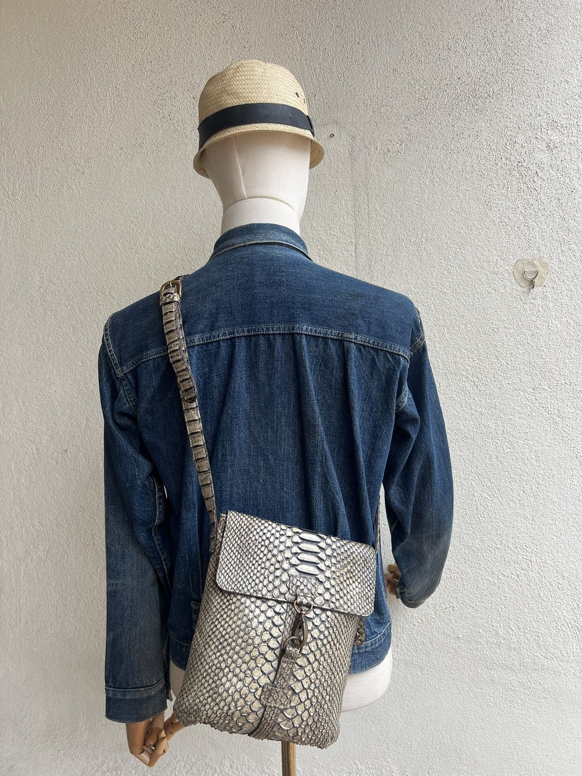 Leather Vintage Vin Donn Japan Python Snake Skin Leather Bag Sling Size ONE SIZE - 4 Thumbnail
