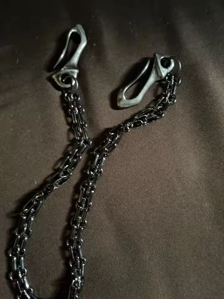 Vintage Gunmetal black trousers biker Wallet Chain Size ONE SIZE - 11 Thumbnail