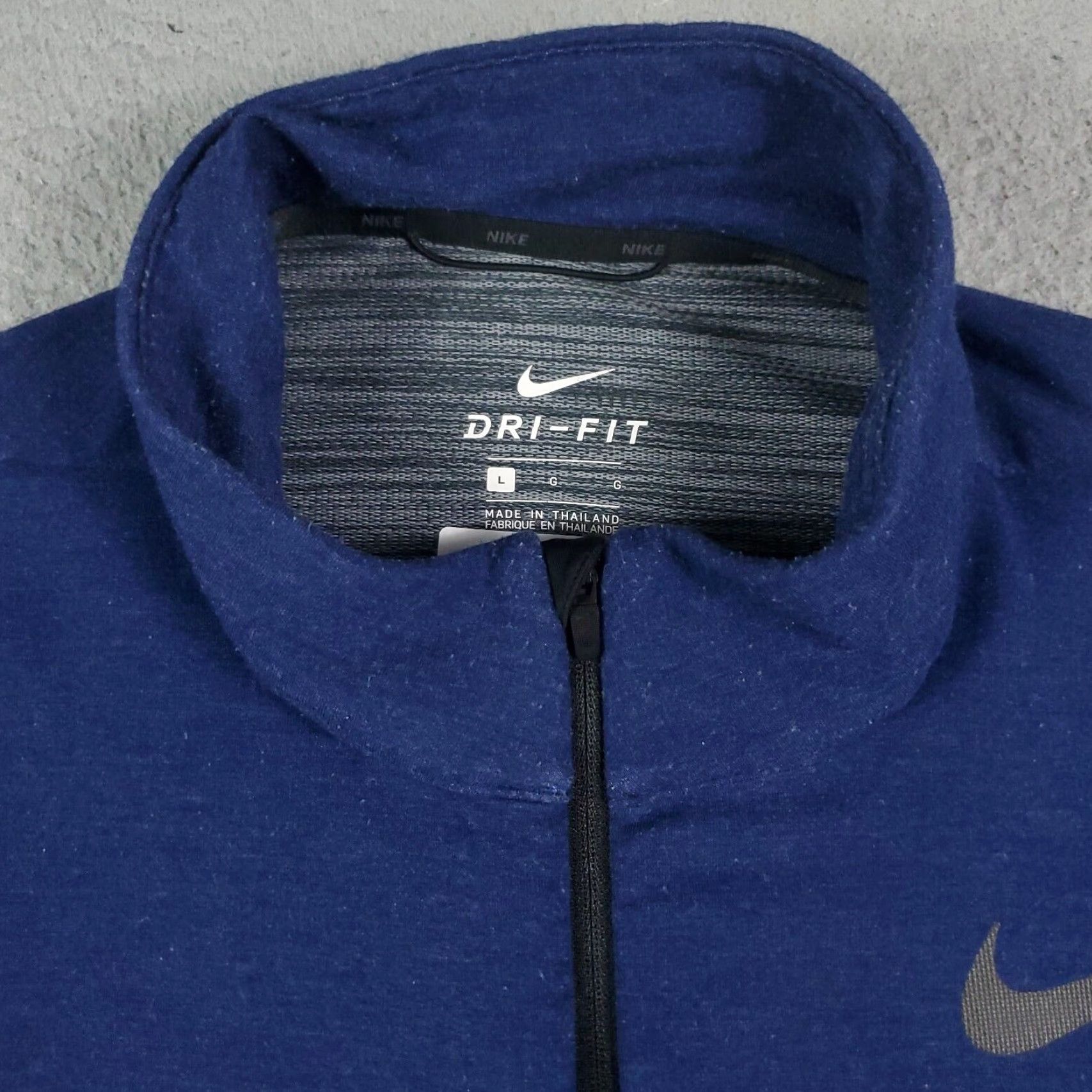 Nike Nike Mens Blue 1/4 Zip Pullover Sweater Dri Fit Long Sleeve Large Size US L / EU 52-54 / 3 - 2 Thumbnail