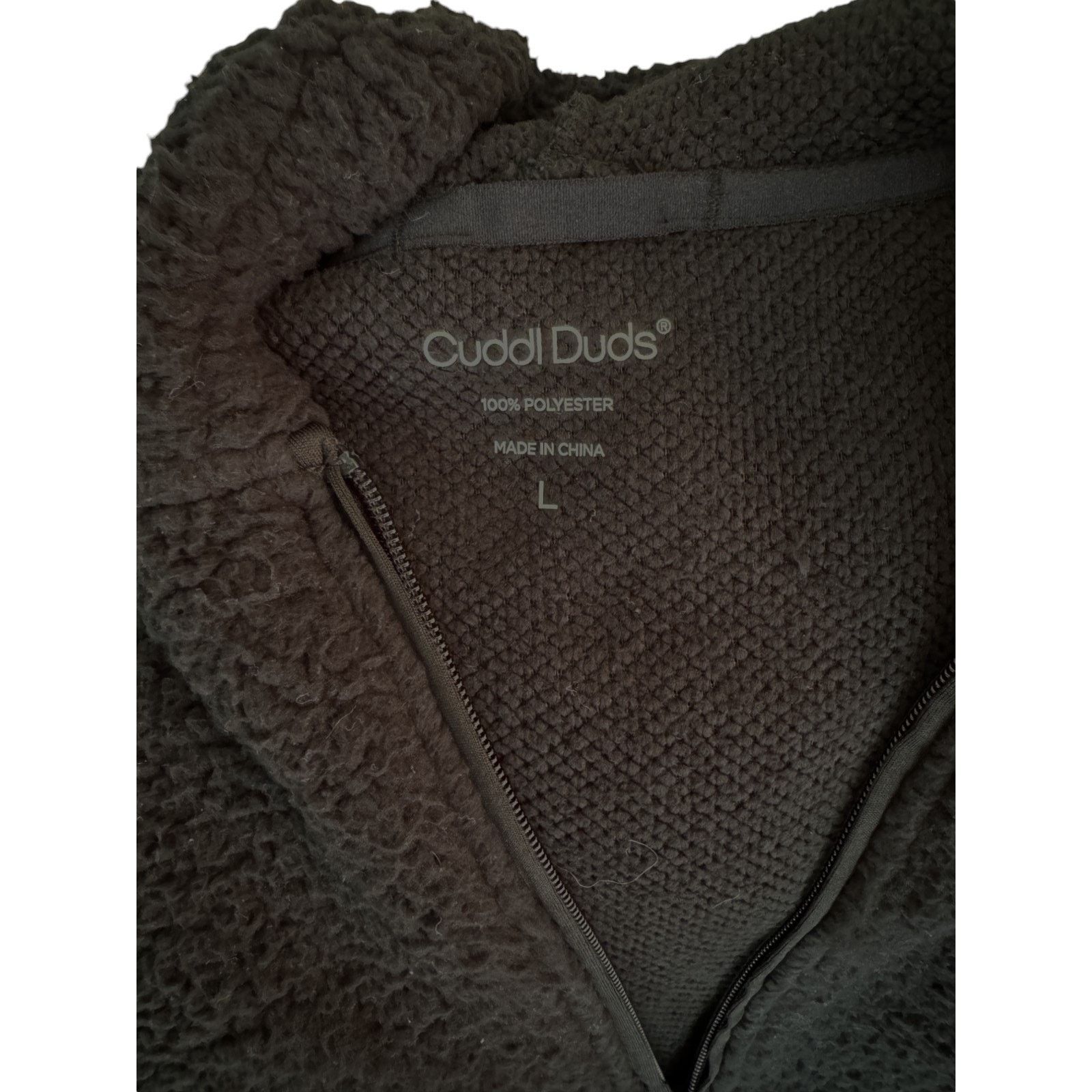 Other Cuddl Duds Men's Cloud Fleece Quarter Zip Hoodie Black Large Size US L / EU 52-54 / 3 - 5 Thumbnail