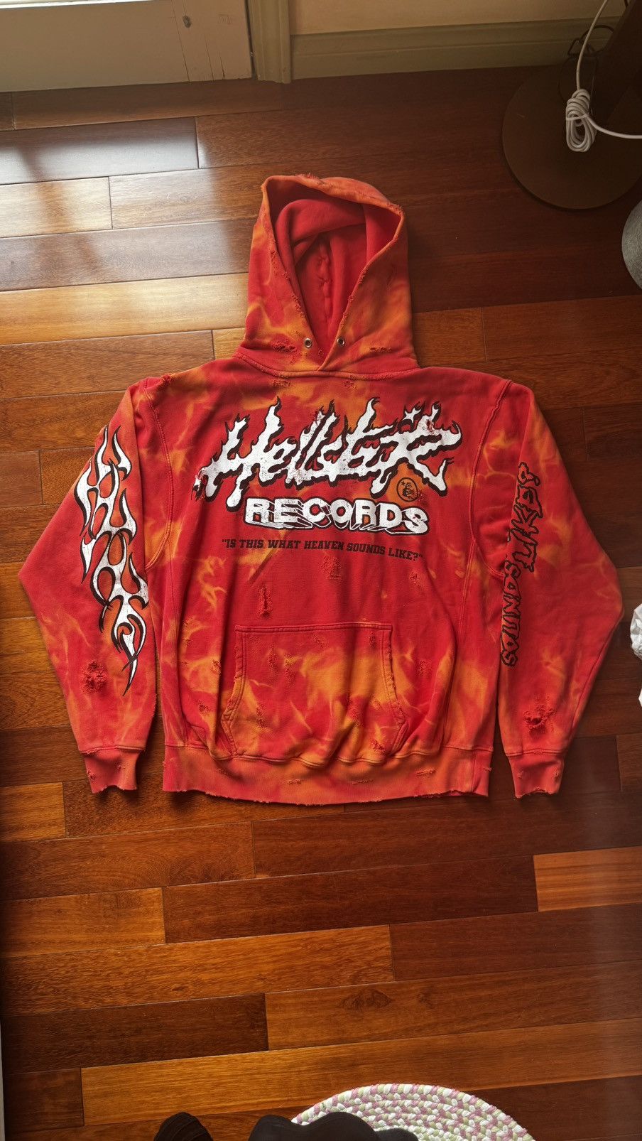 トップス Hellstar Records Lava Hoodie Red Fleece Pullover Records Red Hellstar Hoodie