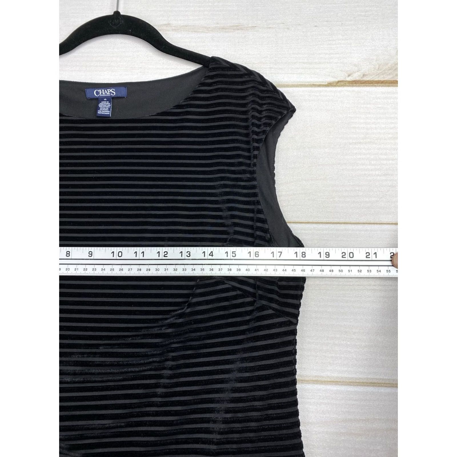 Chaps Chaps Black Velvet Burnout Cap Sleeve Pullover Dress Size 12 Women Classic Sheath Lined Knee Length Size XL / US 12-14 / IT 48-50 - 4 Thumbnail