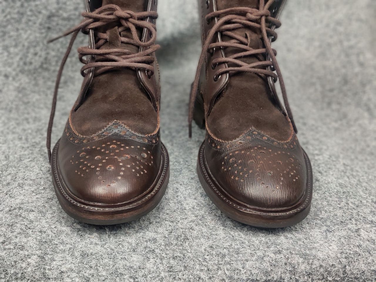 Hugo Boss orange Handmade Brown Leather brogue Ankle Boots