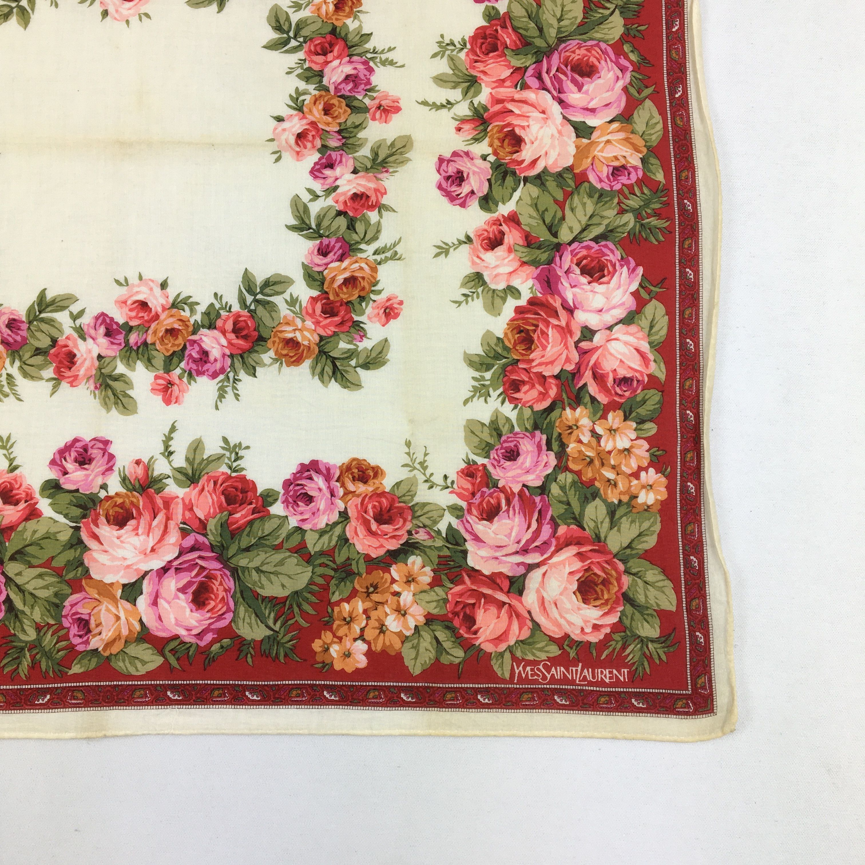 Japanese Brand Yves Saint Laurent YSL Handkerchief Neckerchief Bandana Size ONE SIZE - 2 Thumbnail