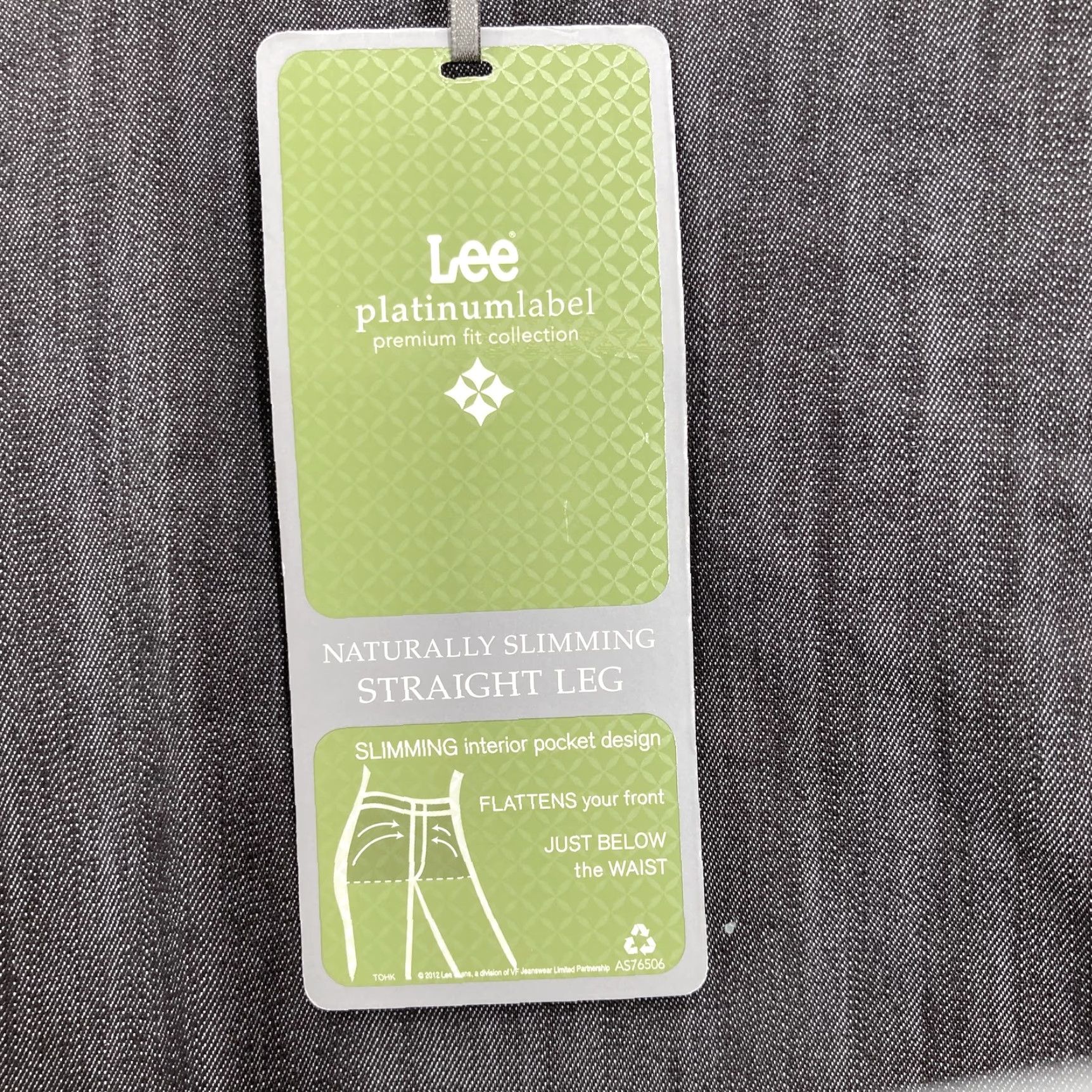 Lee Lee Pants Womens 12P Petite Gray Straight Leg Slimming Logo Work Pockets 28in Inseam Cotton Polyester Spandex Twill Dress Pants Size 34" / US 12 / IT 48 - 4 Thumbnail