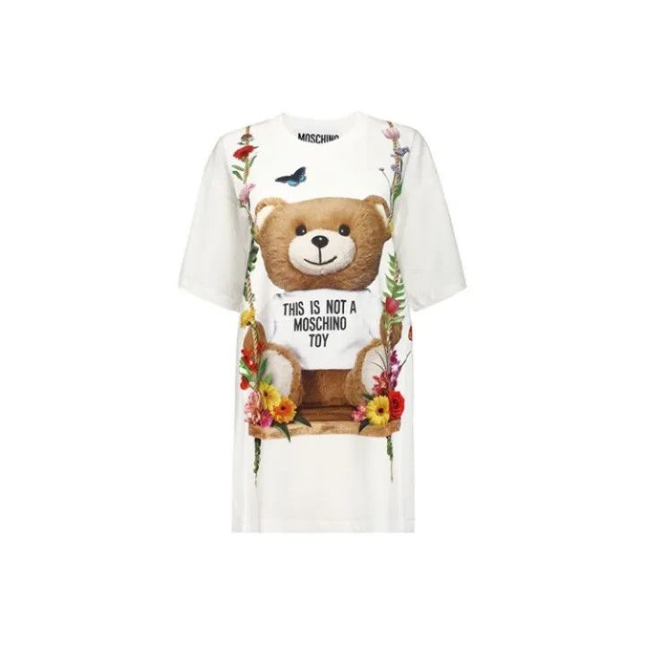 Moschino Moschino Teddy Bear Garden Print T-Shirt 0079 Size S / US 4 / IT 40 - 1 Thumbnail